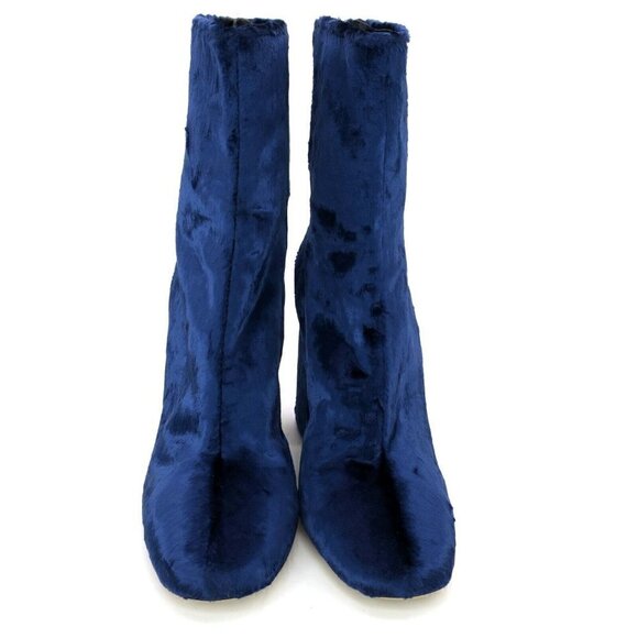 ELLERY Esmond Blue Velvet Ankle Boots Back Zip Made in Italy $1195 Women's 39/8M - Picture 4 of 10
